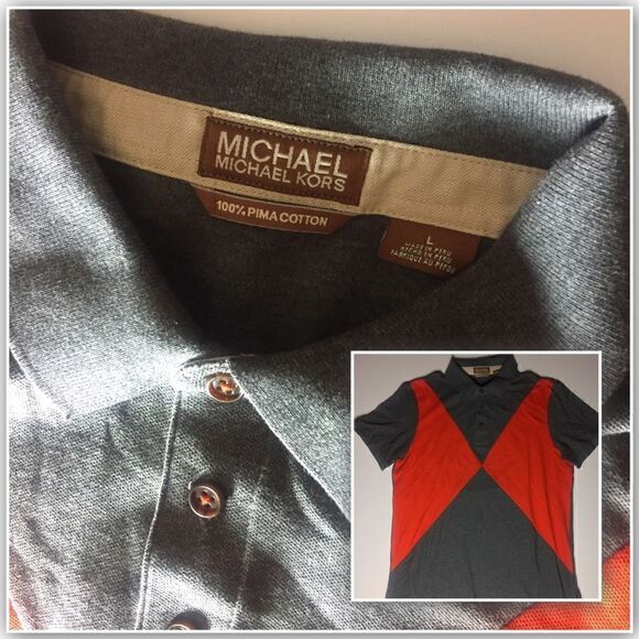 Michael Michael Kors Polo Gray/Orange - Picture 1 of 4